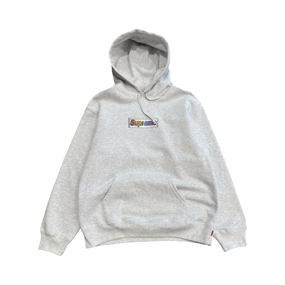Supreme Bling Box Logo Hooded Sweatshirt Ash Grey