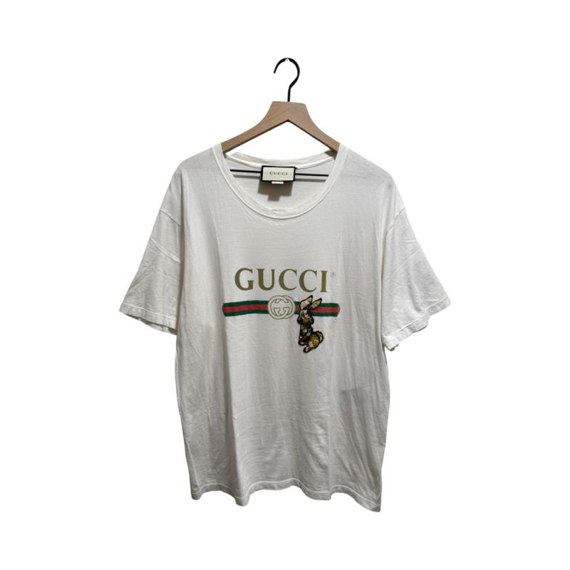 Gucci Crystal Rabbit Appliqué Vintage Logo T-Shirt
