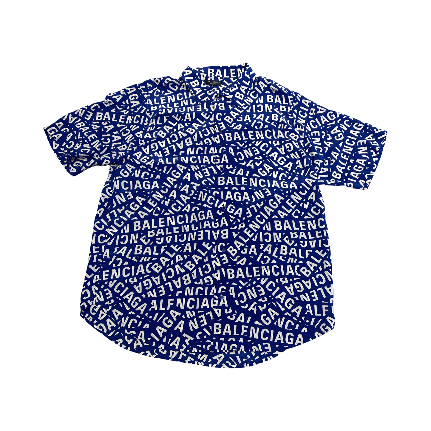 Balenciaga Tape Logo Blue Shirt