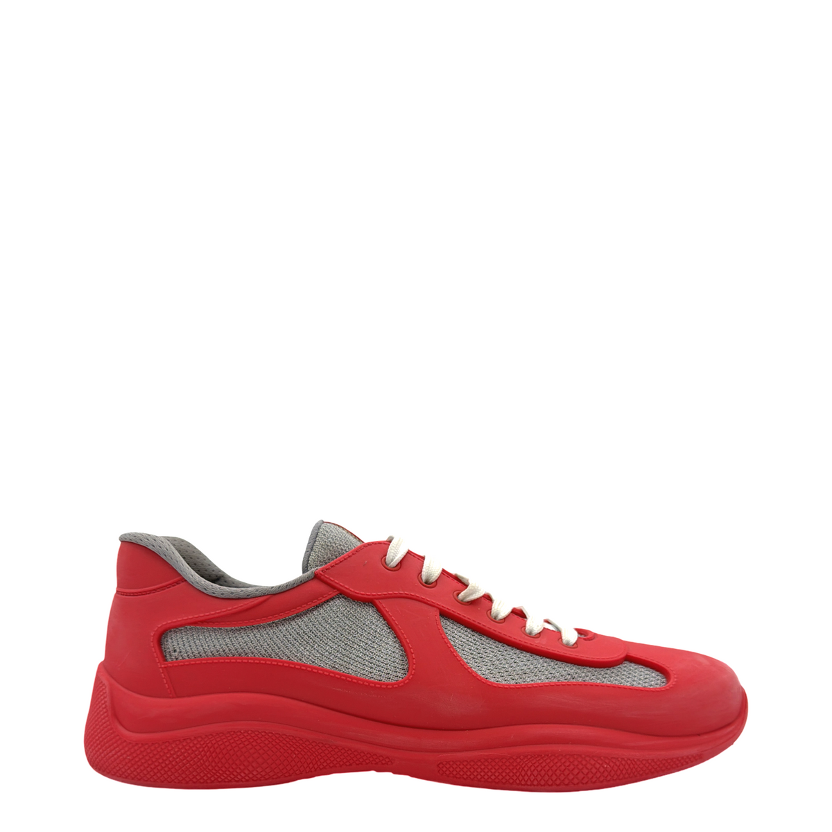 Prada America's Cup Soft Rubber And Bike Fabric Sneakers In Red