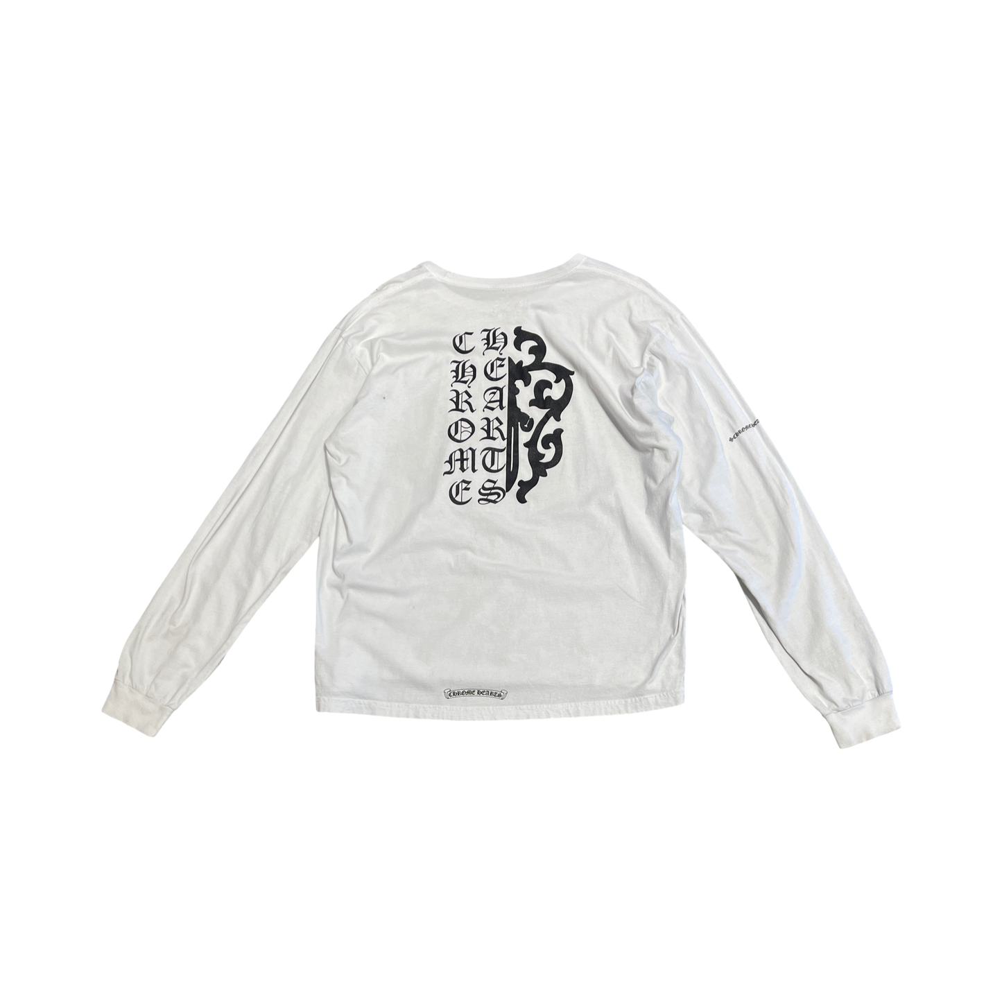 Chrome Hearts White L/S Half Dagger Tee