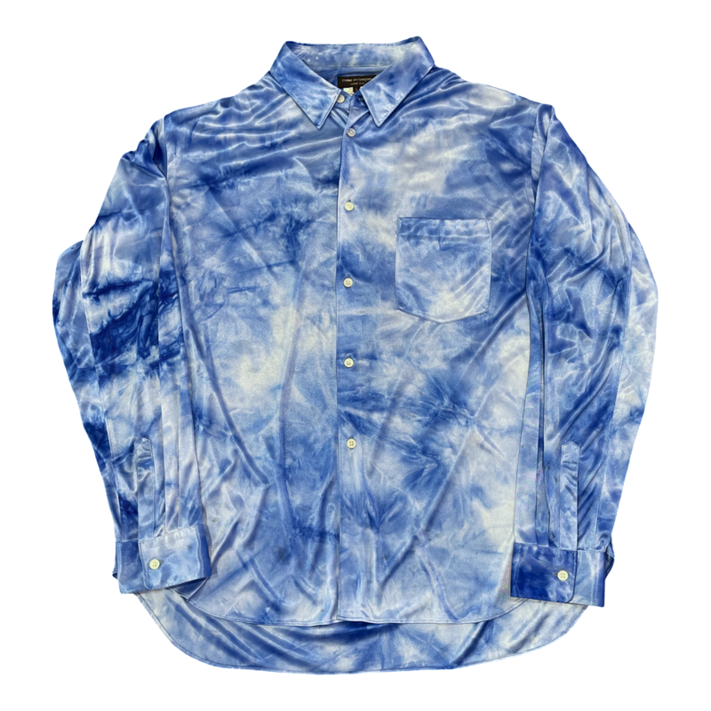 Cdg Plus Blue Silk Button Up - Pre-Owned Size L