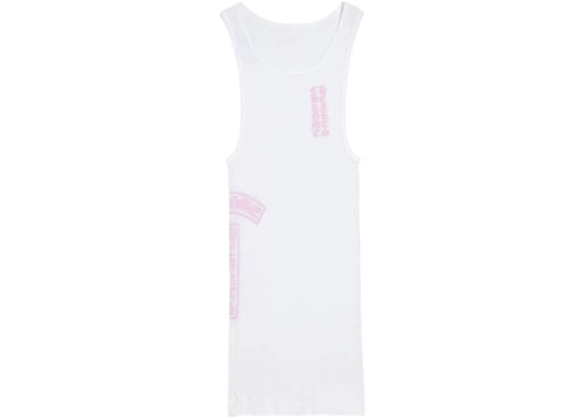 Chrome Hearts T Bar Rib Tank White/Pink - Stylish and Comfortable