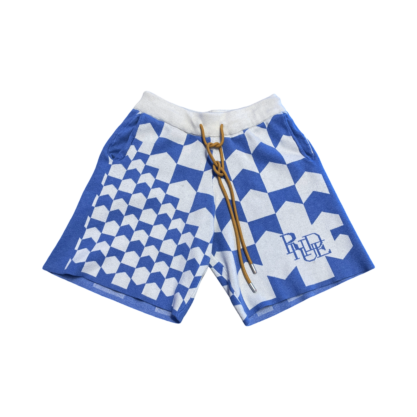 Rhude Blue & White Racing Shorts