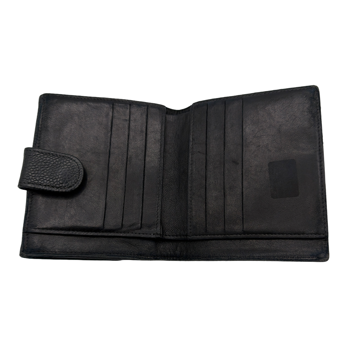 Chanel Black Caviar Leather Bi-Fold Flap Wallet