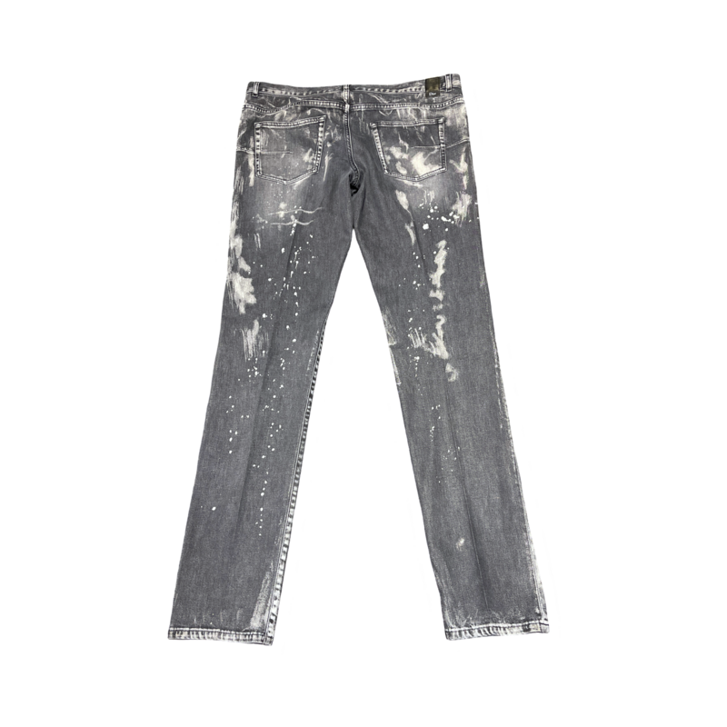 Dior Homme Speckled ink painted gray jeans