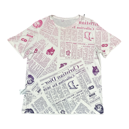 Dior x Daniel Arsham Newspaper Print Tee Beige