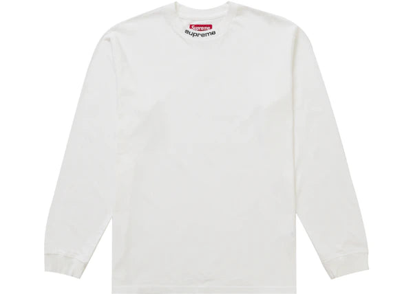Supreme Embroidered Collar L/S Top White