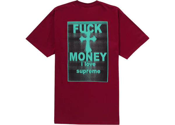 Supreme Fuck Money Tee Cardinal - Stylish and Bold Streetwear
