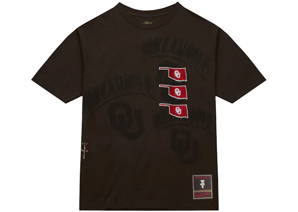 Travis Scott x Mitchell & Ness Oklahoma Sooners Seal T-Shirt in Brown