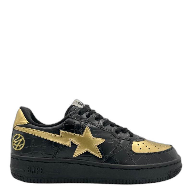 BAPE x 24k Bapesta Black Gold Sneakers - Luxury Streetwear