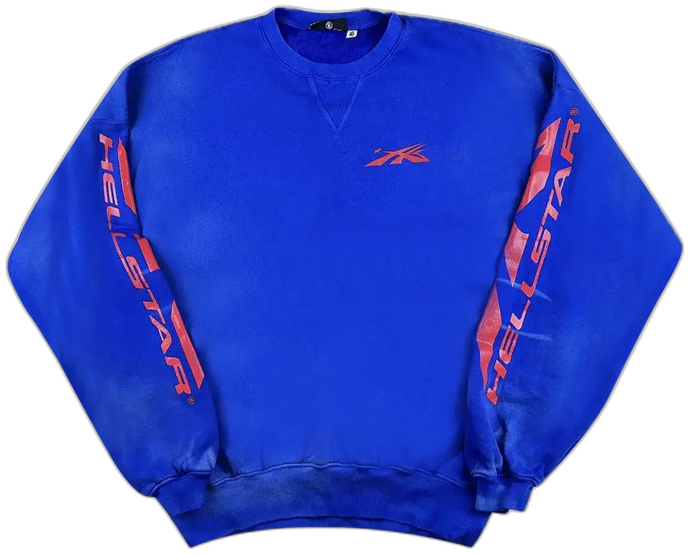 Hellstar Sports Core Logo Crewneck Sweatshirt - Blue / XL