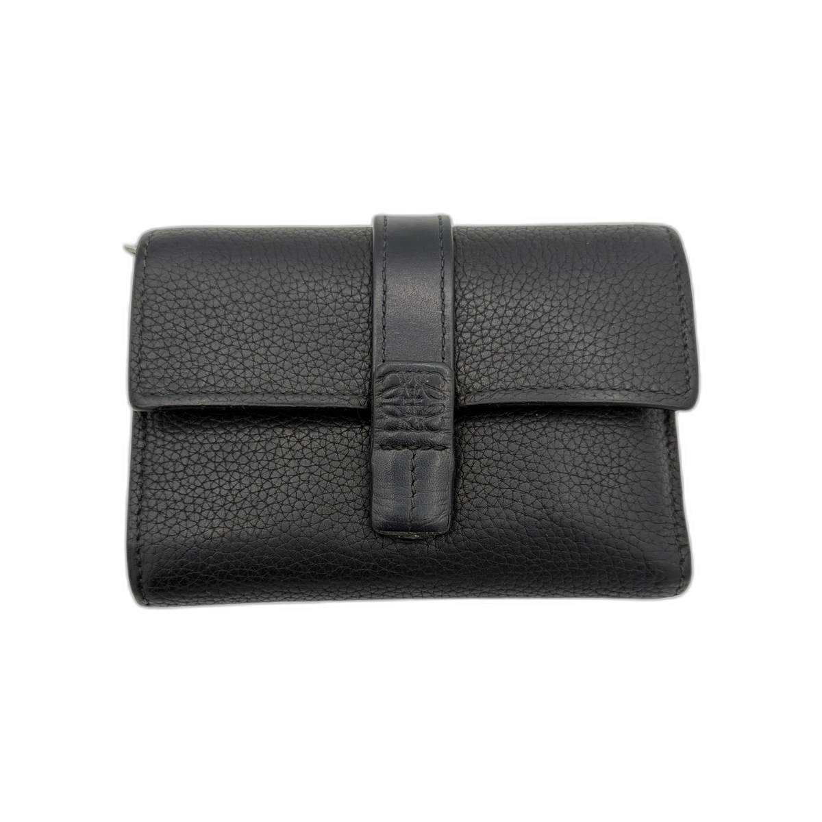 Loewe Black Grained Calfskin Leather Small Vertical Wallet
