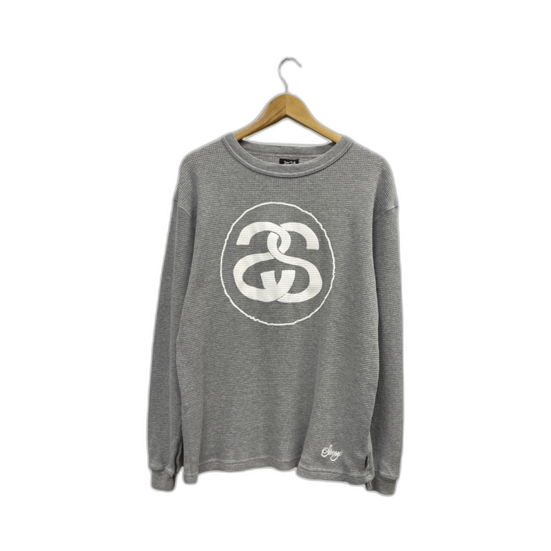 Vintage Stussy Logo Thermal Grey