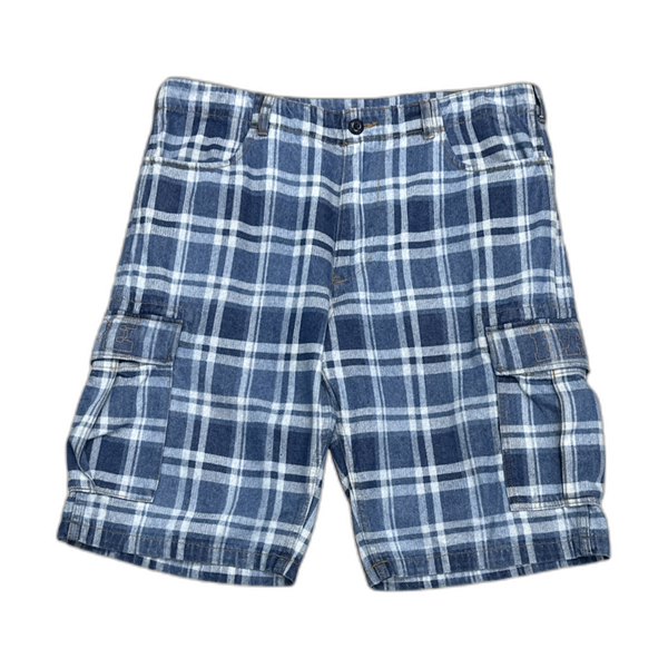 Bape Flannel Blue Cargo Shorts