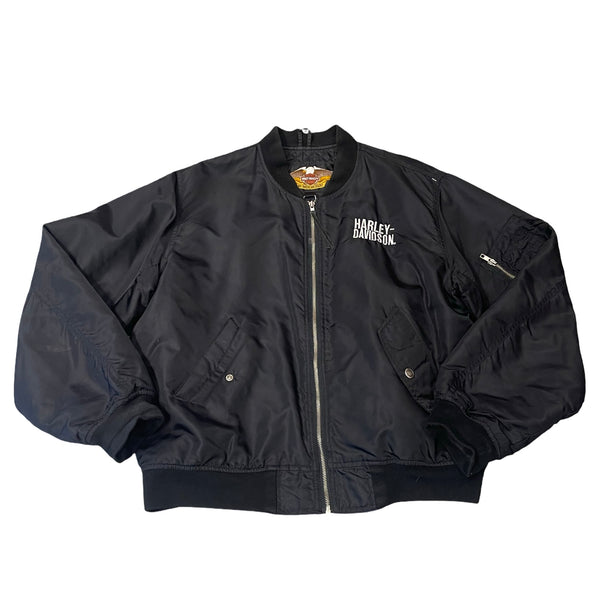 Vintage Harley Black Bomber Jacket