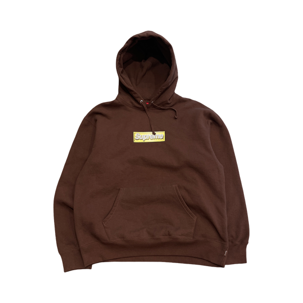 Supreme Bling Box Logo Hooded Sweatshirt Dark Brown