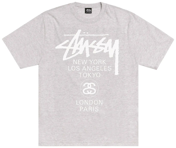 Stussy World Tour Tee 'Ash Heather'