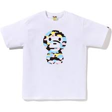 BAPE New Multi Camo Big Baby Milo Tee White