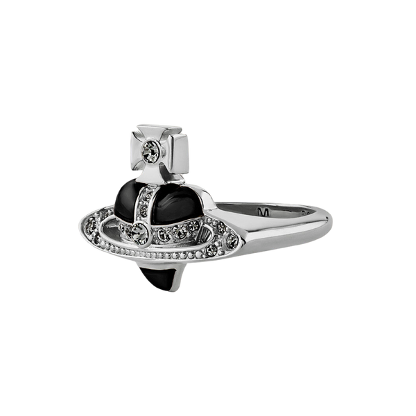 Vivienne Westwood New Diamante Heart Ring Black