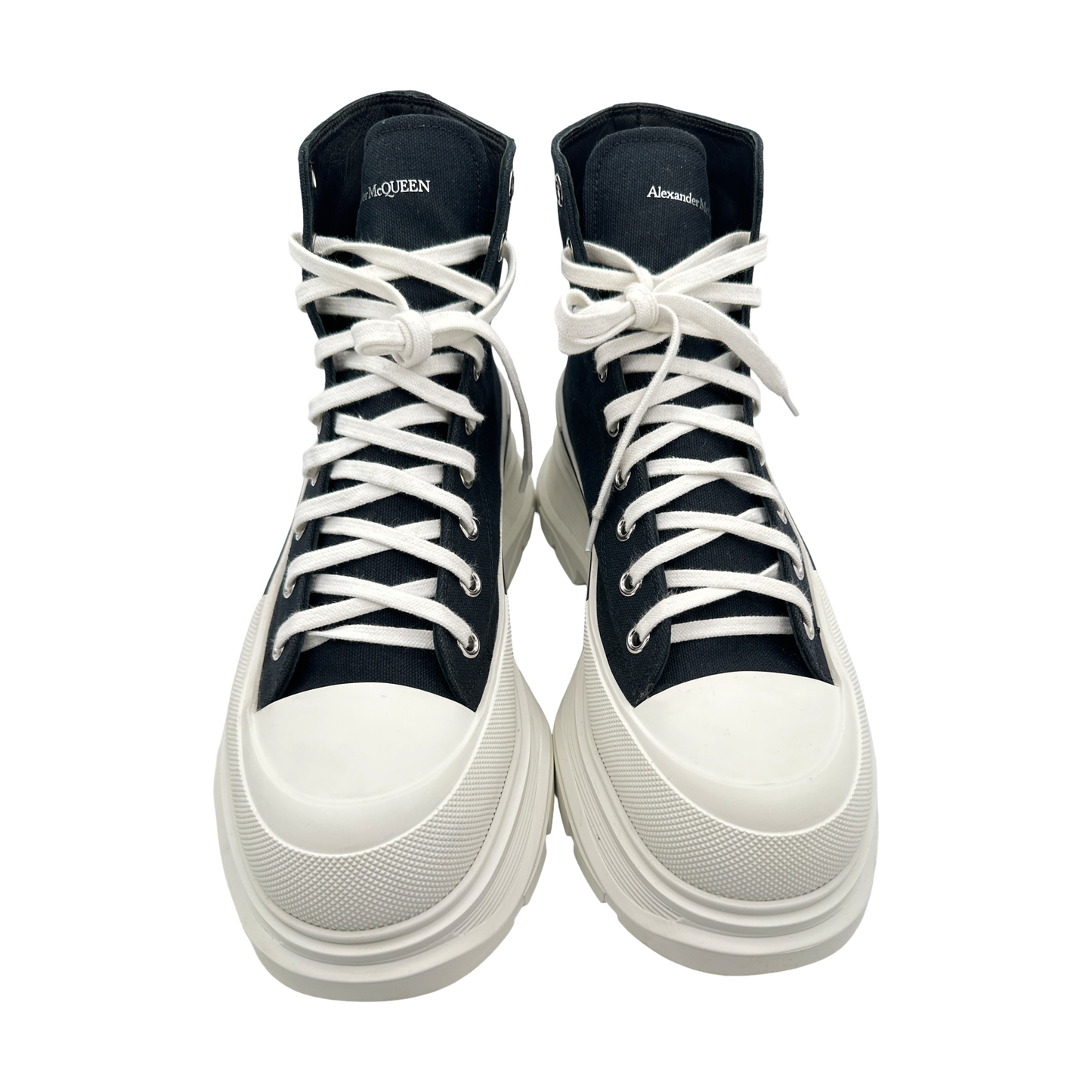 Alexander McQueen Tread Slick Lace Up Boot Black White