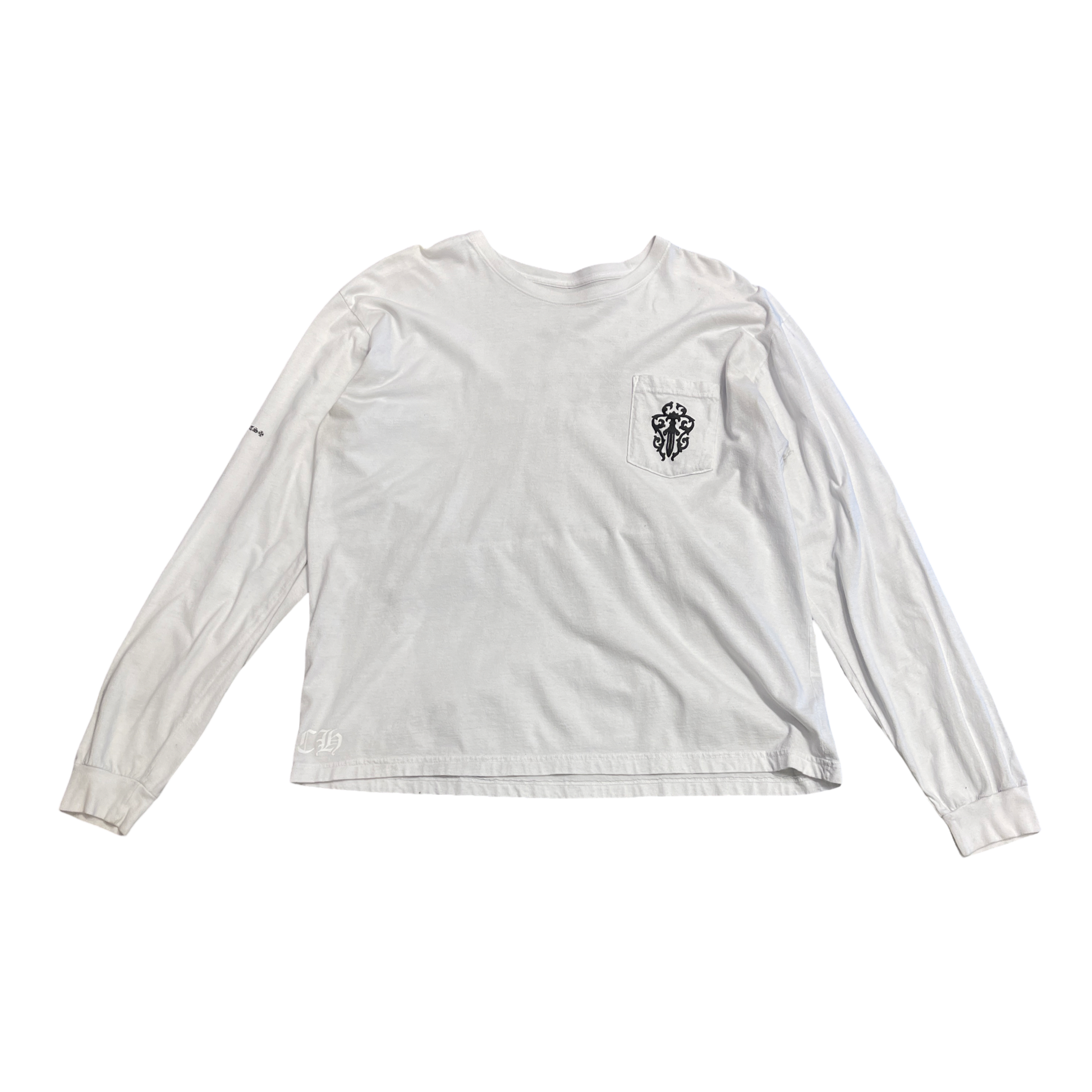Chrome Hearts White L/S Half Dagger Tee