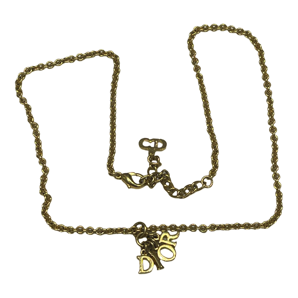 Dior Gold Spellout Necklace