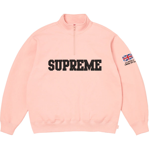 Supreme Shop Flag Half Zip Pullover Pink