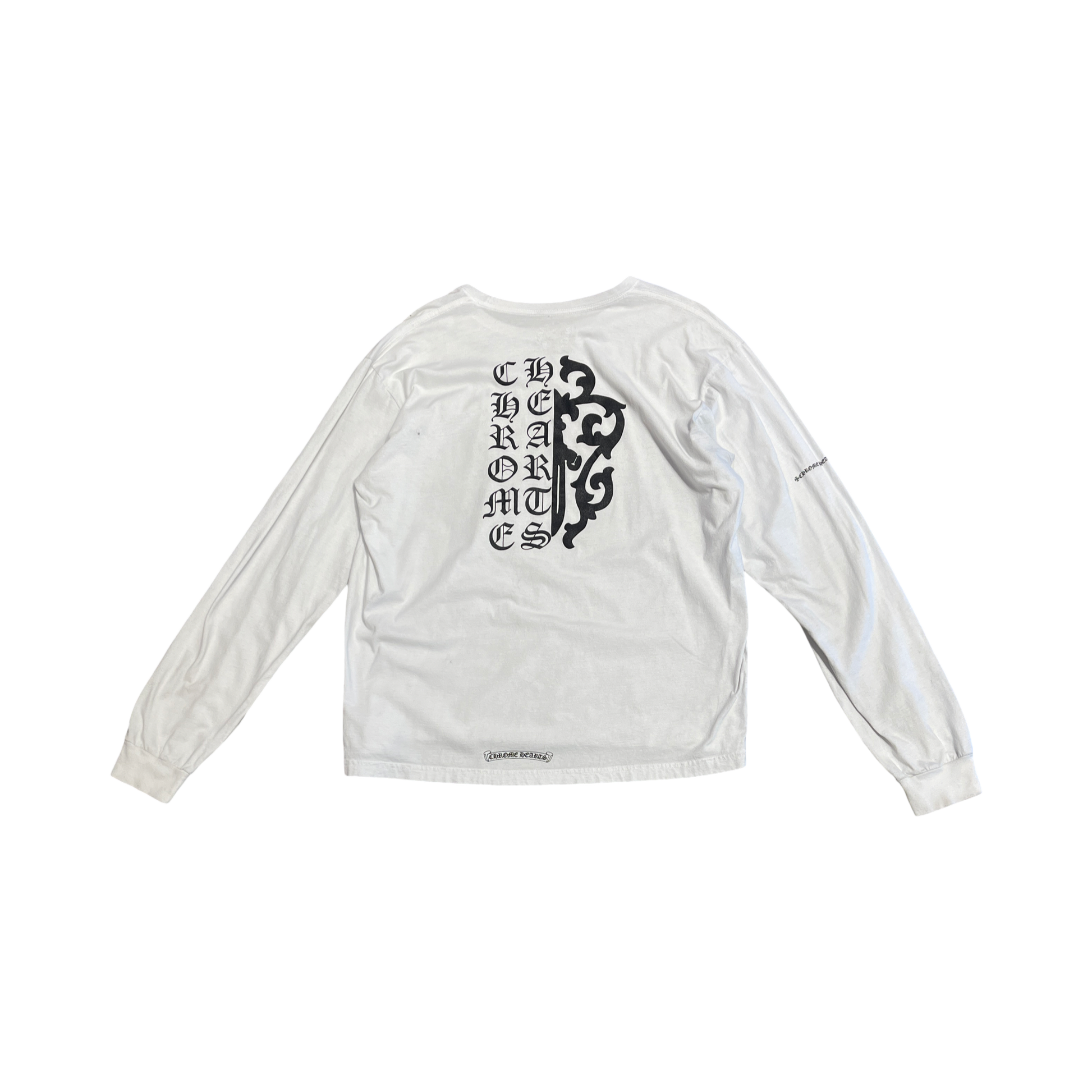 Chrome Hearts White L/S Half Dagger Tee