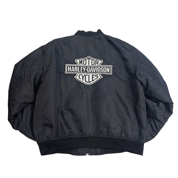 Vintage Harley Black Bomber Jacket
