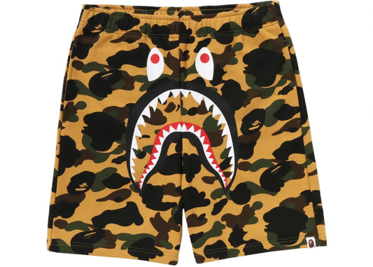 BAPE 1st Camo Shark Regular Fit Sweat Shorts Shorts Yellow