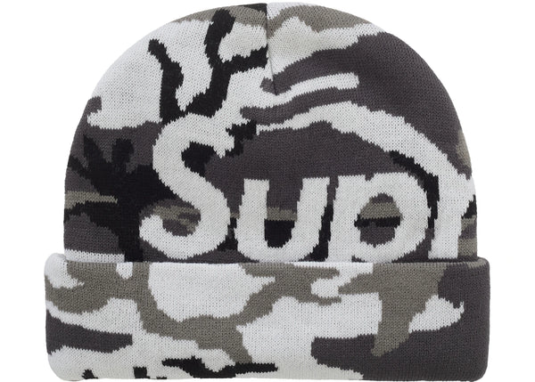 Supreme Camo Big Logo Beanie Snow Camo