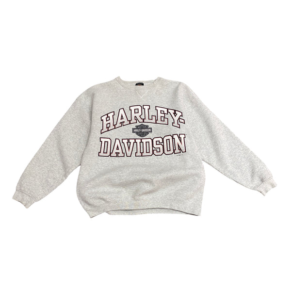 Vintage  90s Harley Davidson Grey Spellout Crewneck