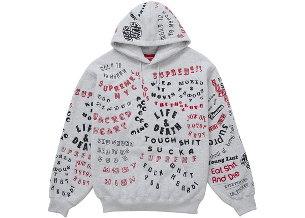 Supreme Too Deadly Hooded Sweatshirt Ash Grey