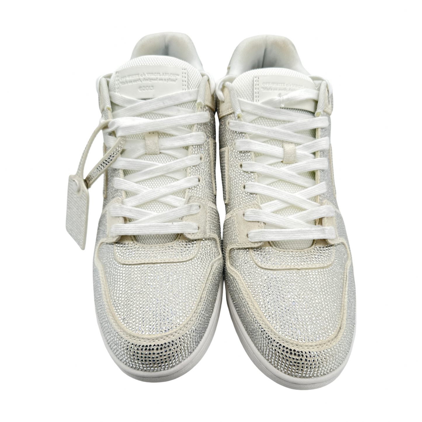 OFF-WHITE Out Of Office "OOO" Low Tops Strass White
