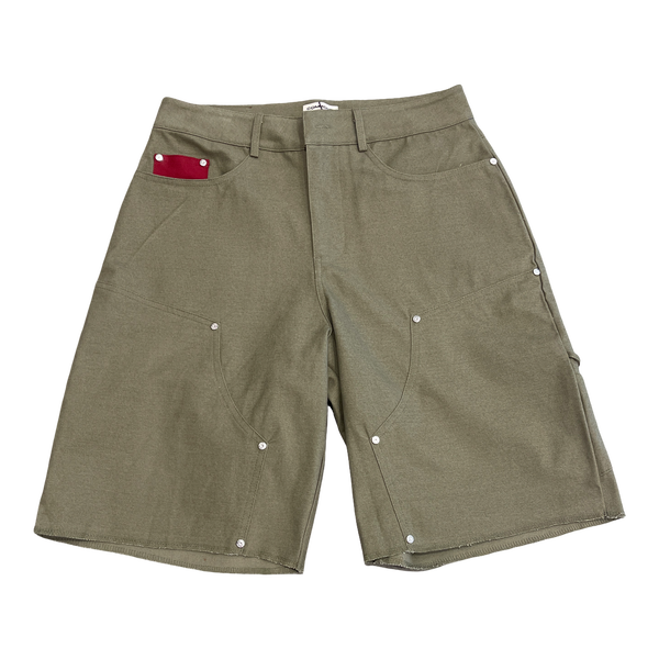 Commons Double Knee Canvas Short Faded Green