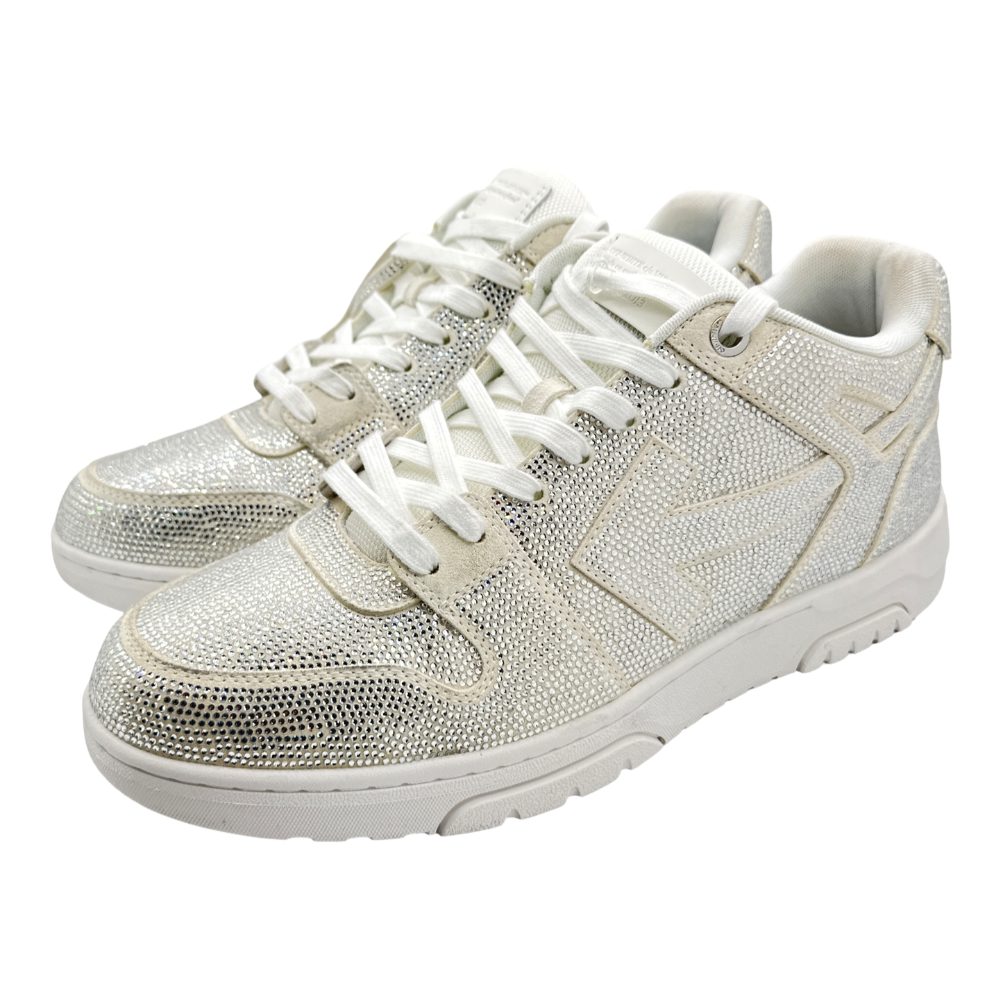 OFF-WHITE Out Of Office "OOO" Low Tops Strass White