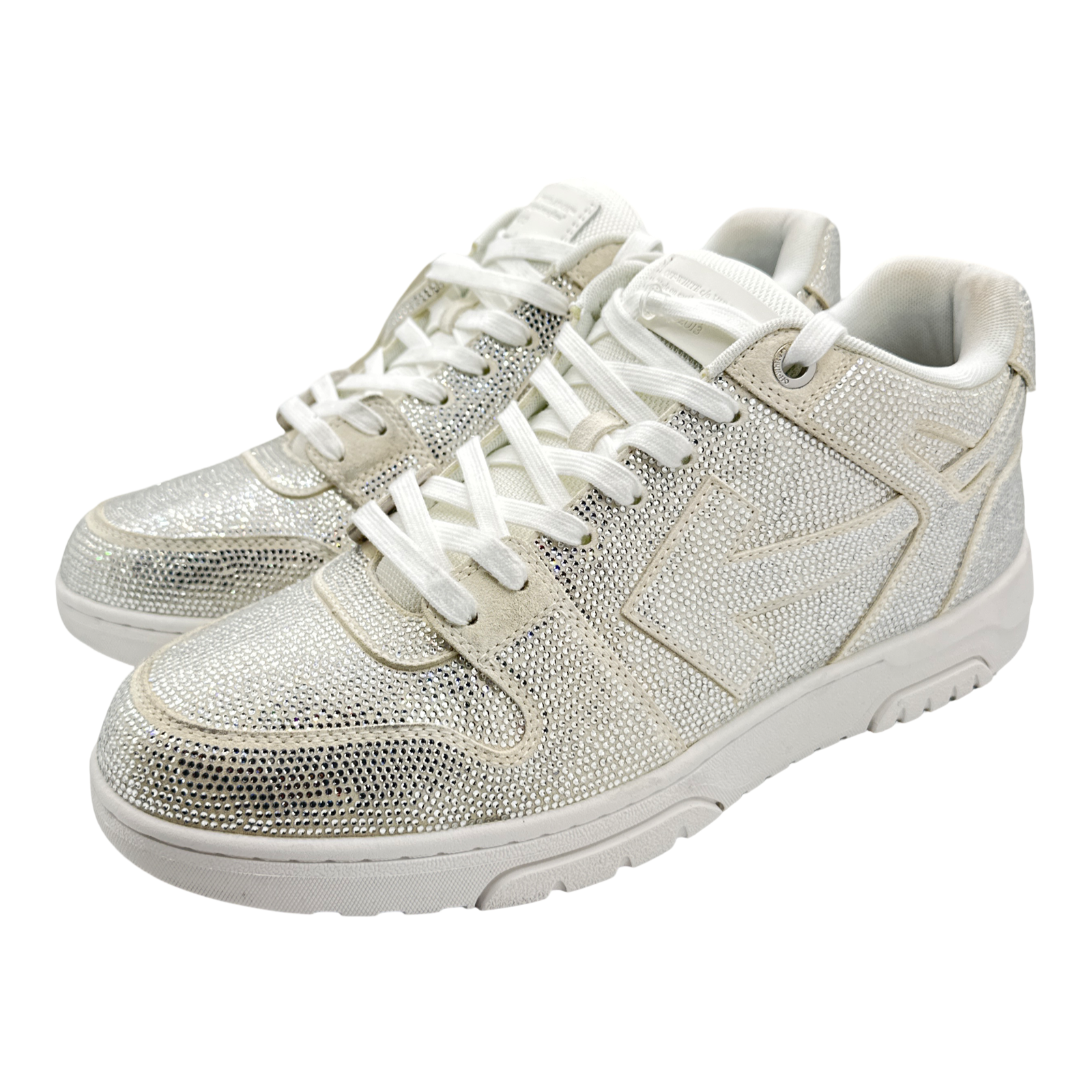 OFF-WHITE Out Of Office "OOO" Low Tops Strass White
