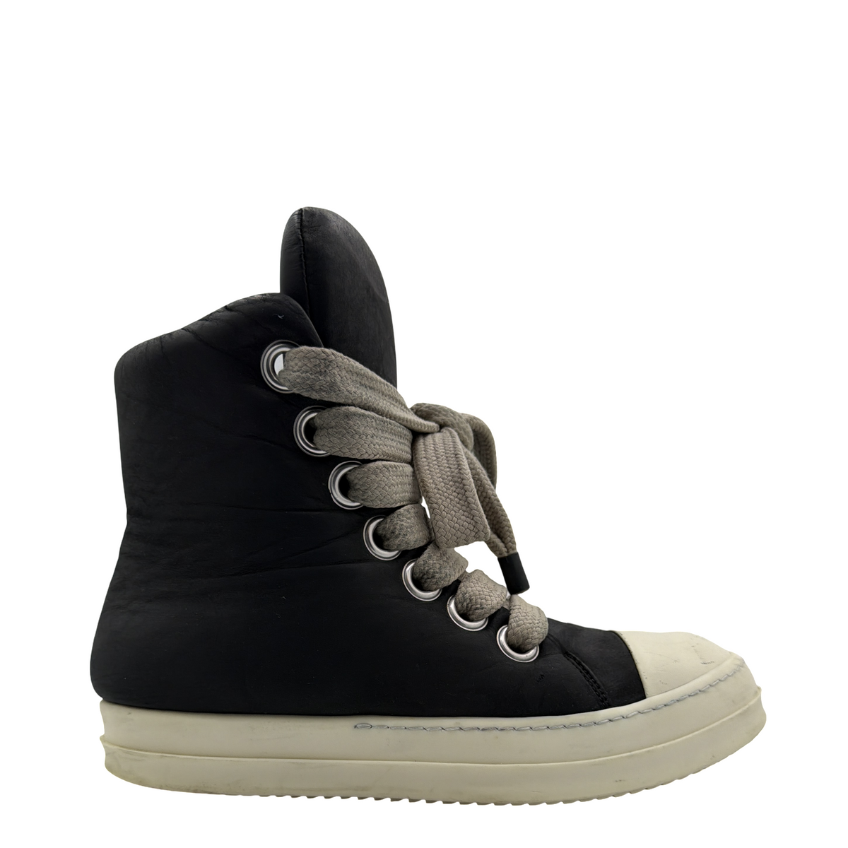 Rick Owens Jumbo Lace Padded Sneaks Black Milk