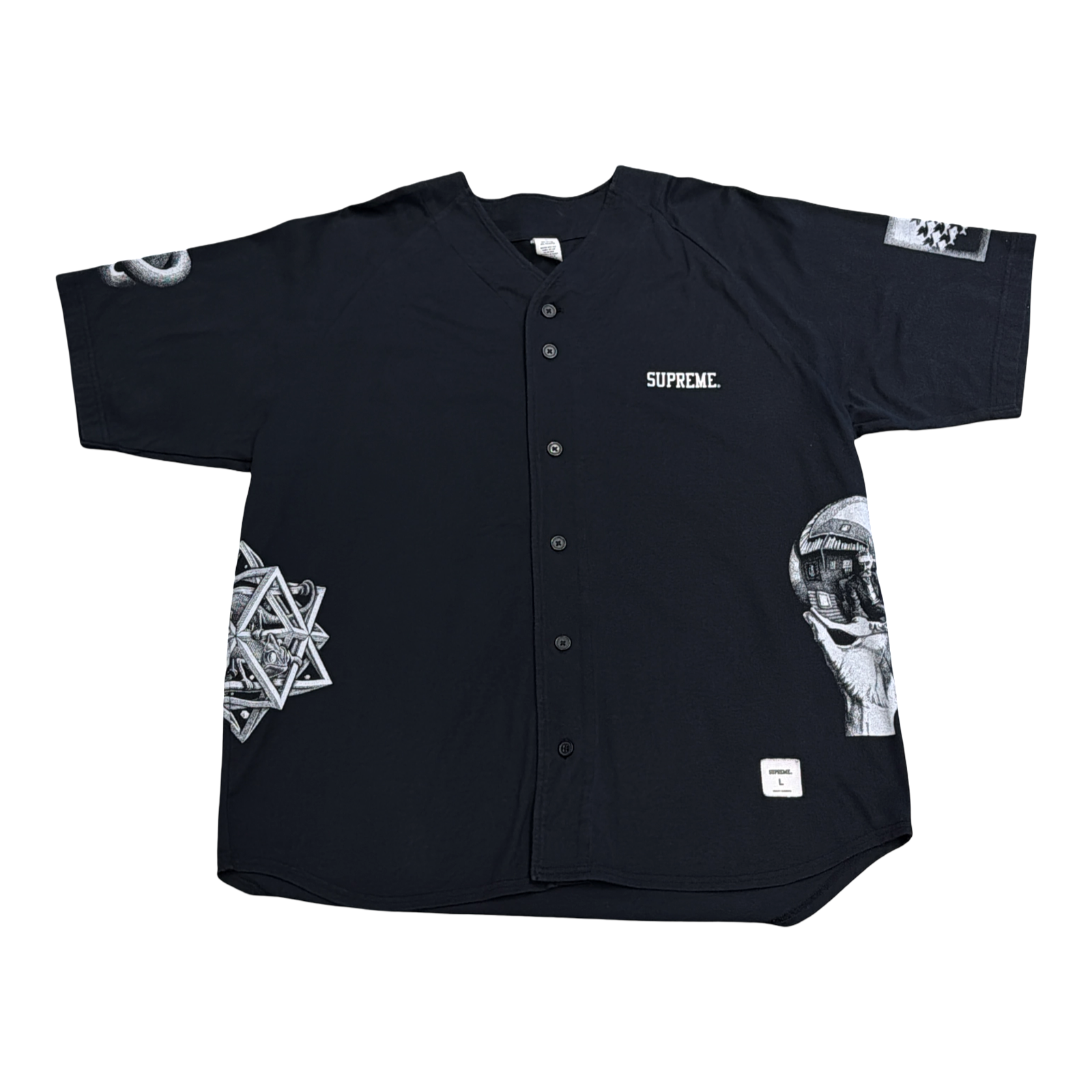 Supreme MC Escher Baseball Jersey Black