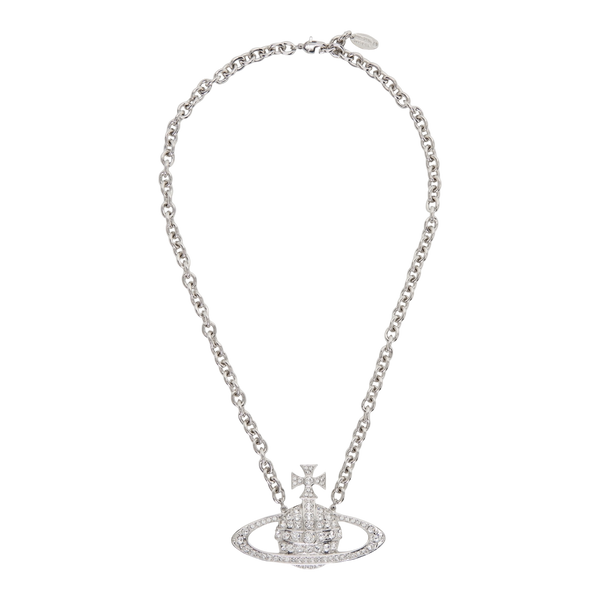 Vivienne Westwood Bas Relief Logo Necklace Platinum