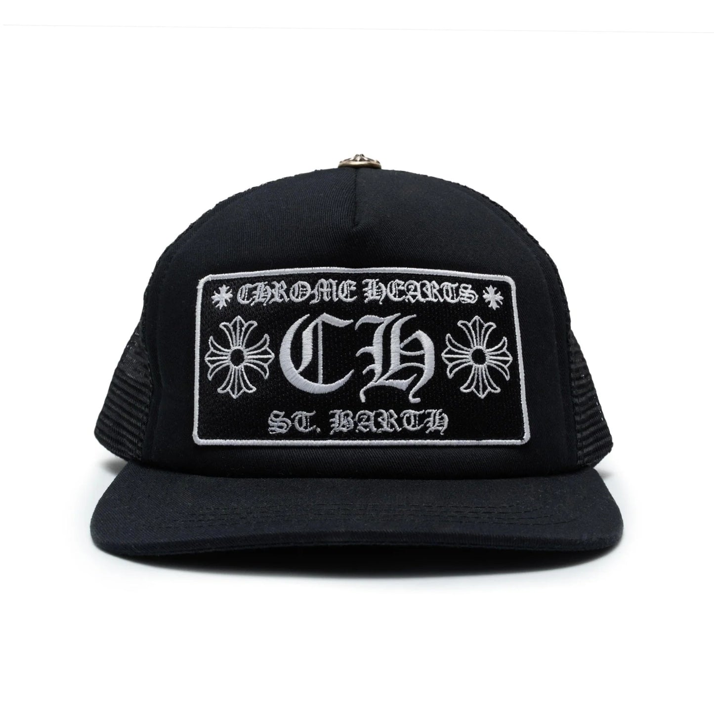 Chrome Hearts St. Barth Exclusive CH Patch Trucker Hat Black White Pre-Owned
