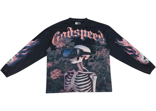 Godspeed Vision Flowers VVS L/S T-shirt Black Wash