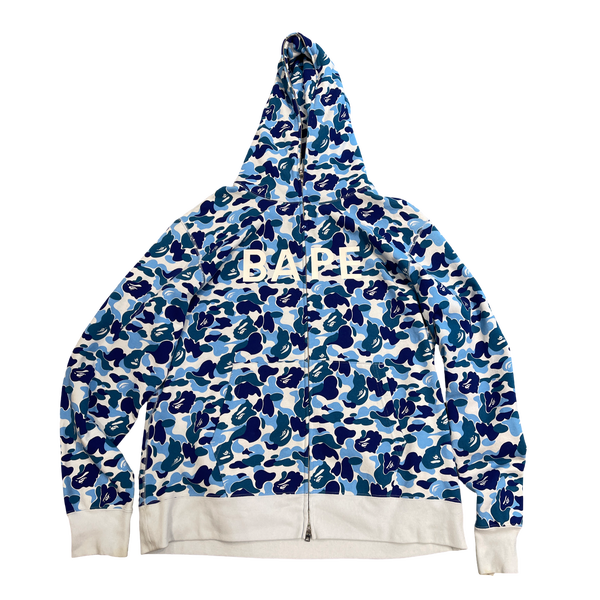 Bape Blue Camo Spellout Hoodie