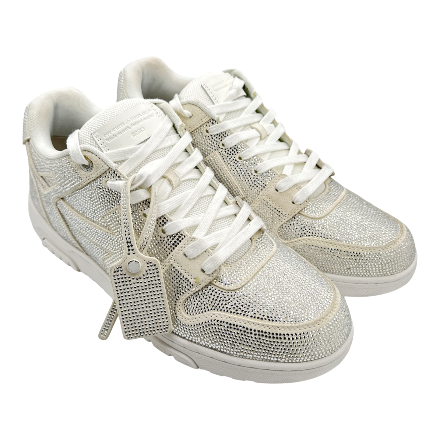 OFF-WHITE Out Of Office "OOO" Low Tops Strass White