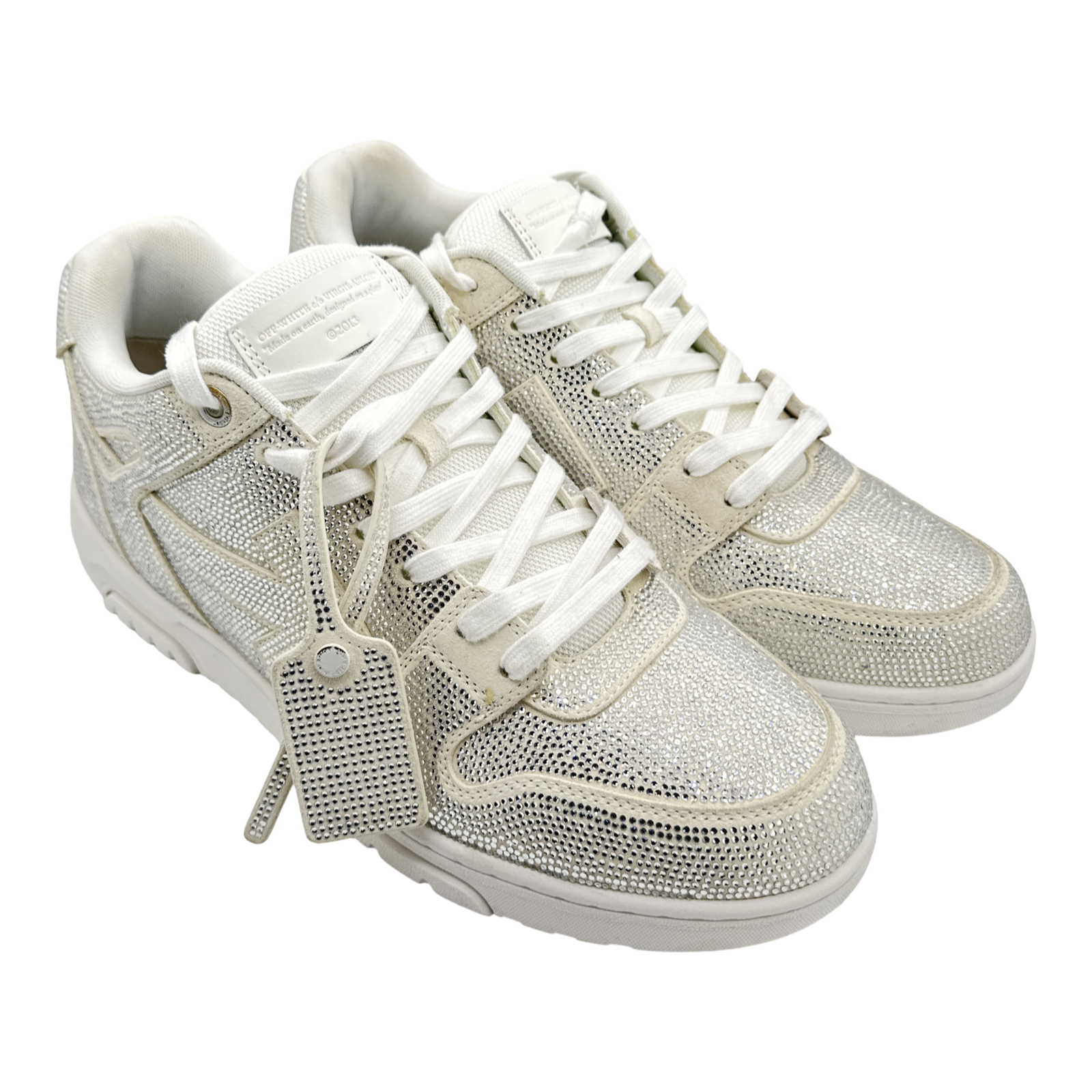 OFF-WHITE Out Of Office "OOO" Low Tops Strass White