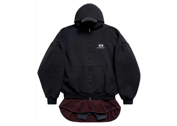 Balenciaga Layered Hoodie Black