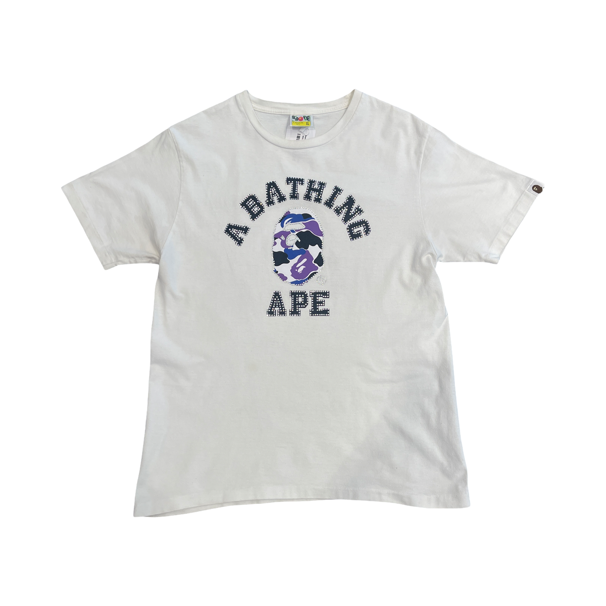 Bape X Swarovski College White Tee
