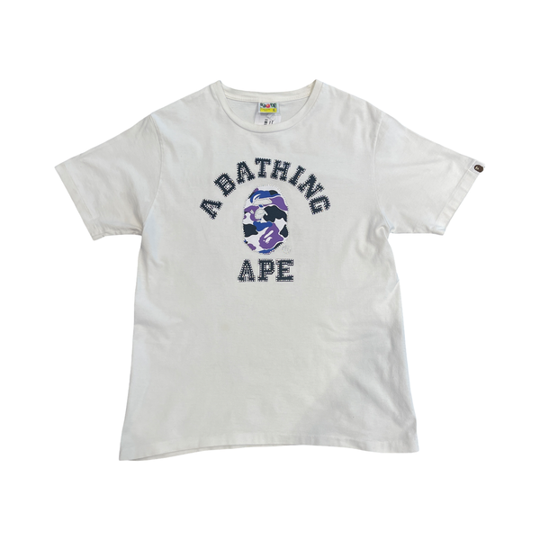 Bape X Swarovski College White Tee