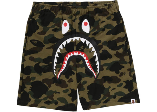 BAPE 1st Camo Shark Regular Fit Sweat Shorts Shorts Green